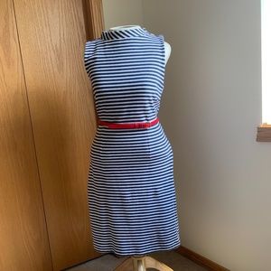 Limited Navy Blue and White Striped Shift Dress